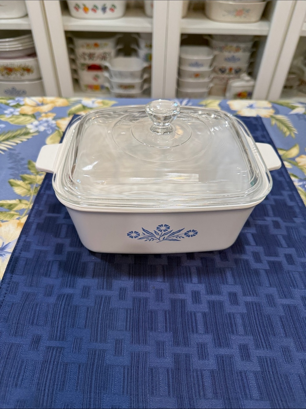 Corningware White Casserole with Blue Cornflower P-4-B